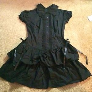 Black Lip Service lace Gothic lolita ruffle dress goth hot topic Small